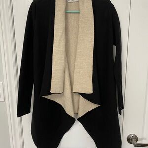 Zara Black and Cream Open Cardigan